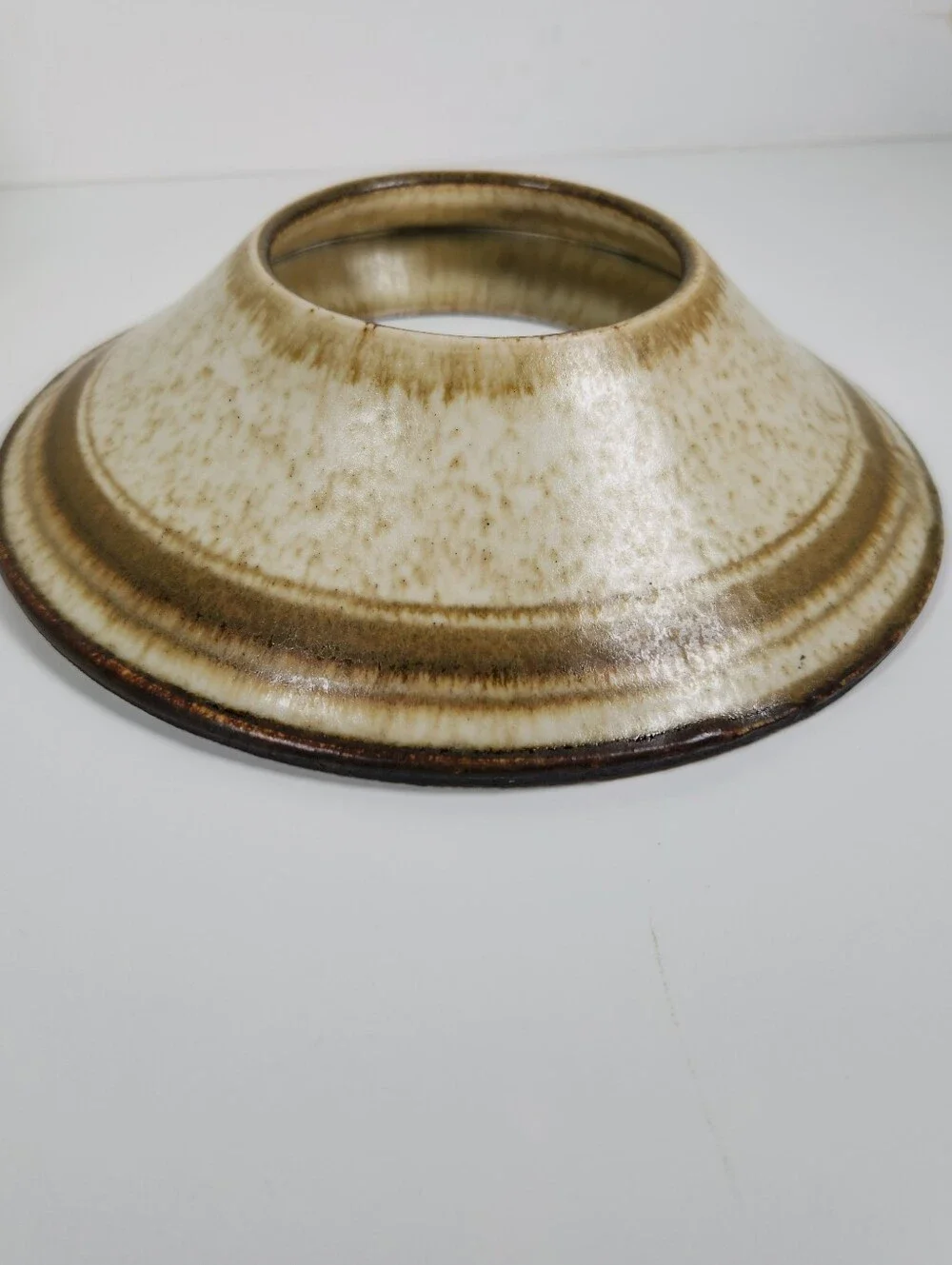 Vintage Circular Ceramic Pottery Wall Mirror 9